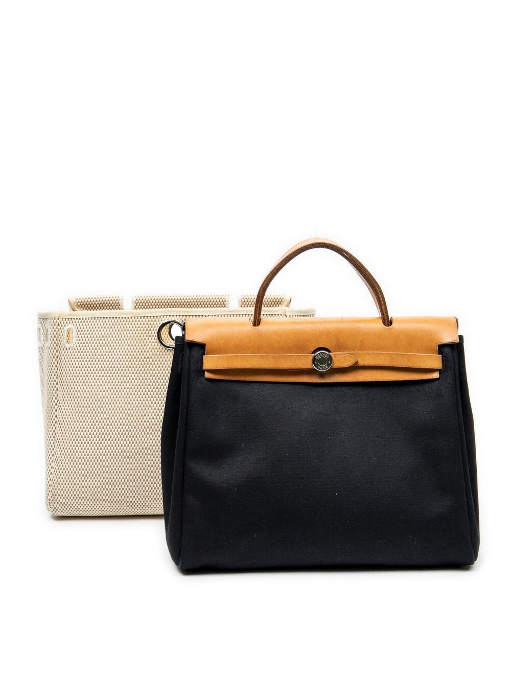 Hermes Herbag Toile And Leather Pm #376751H18B